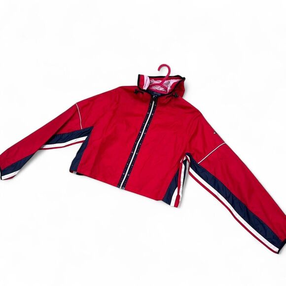RARE Vintage Tommy Hilfiger red windbreaker jacket - women size S P - Picture 2 of 8